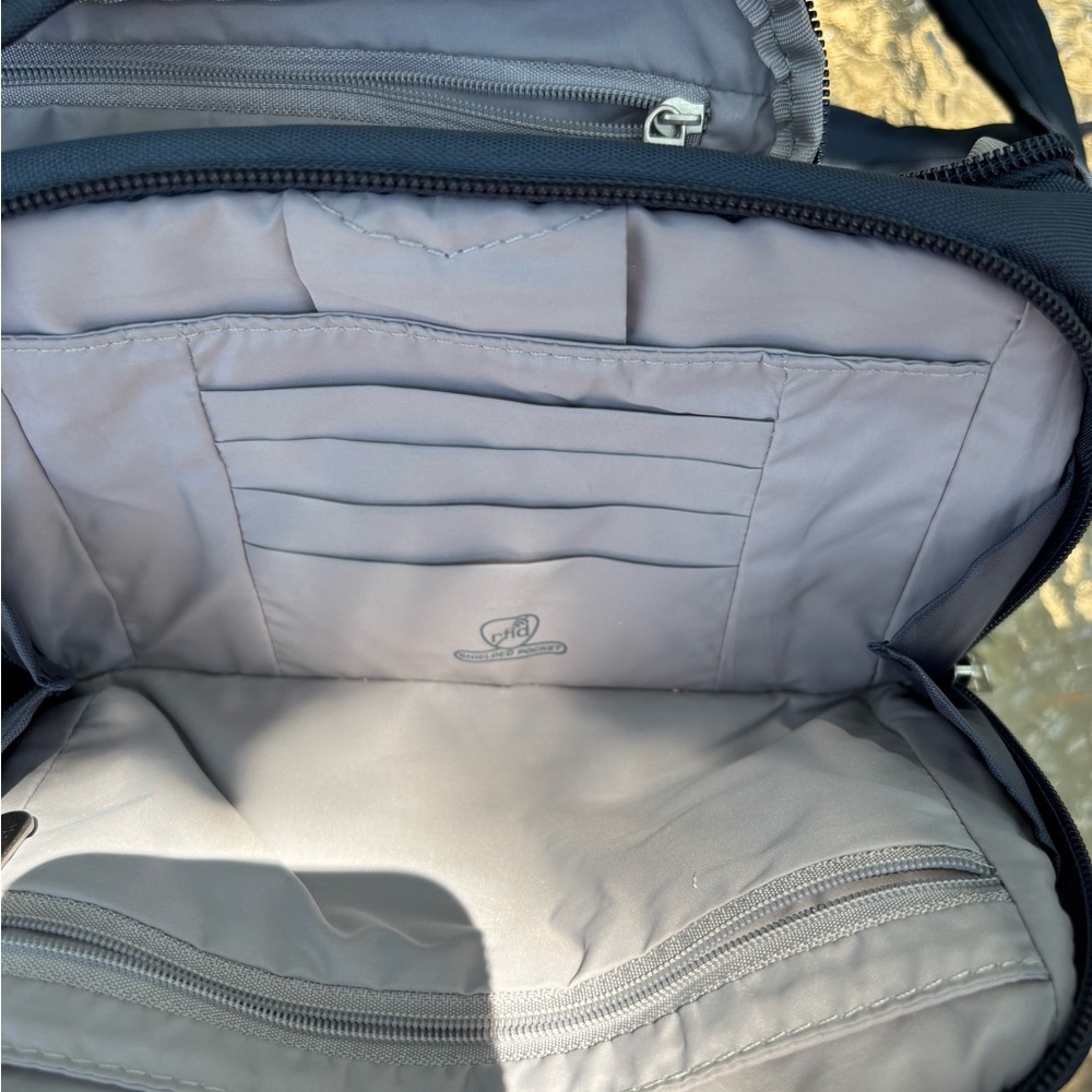 Travelon Blue Messenger Bag with Anti-Theft Features - Picture 2 of 10